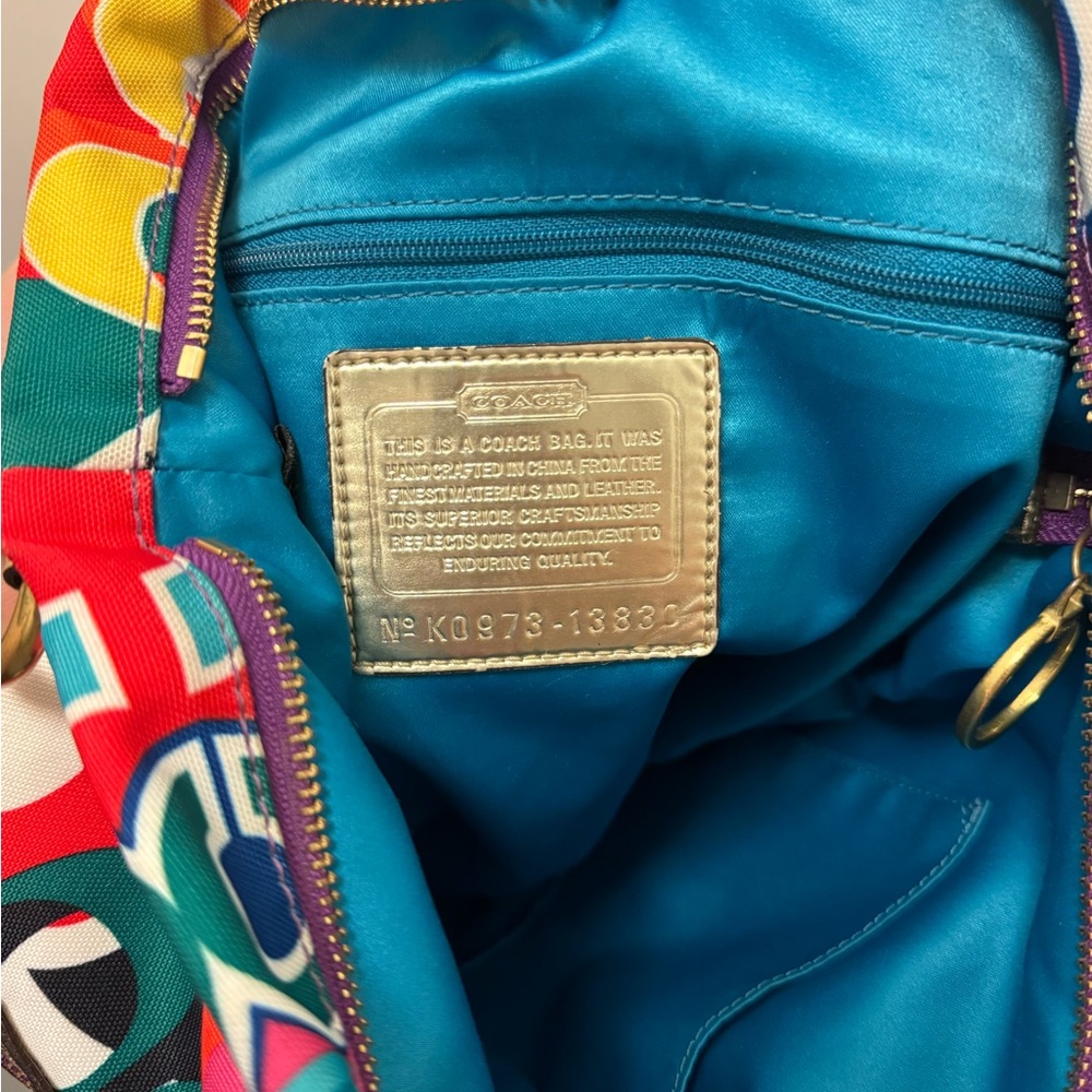 Coach Multicolor Tote Bag with Gold Accents - Picture 5 of 11